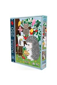 Utku Kids Ressam Kirpi 250 Parça Puzzle