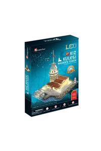 NECO TOYS L181h Cubic Fun, Kız Kulesi - Led Işıklı 66 Parça, 3 Boyutlu Puzzle