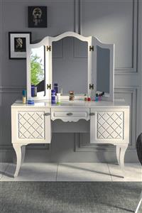 deco white Decowhite Country Beyaz Şifonyer Ve Makyaj Masası