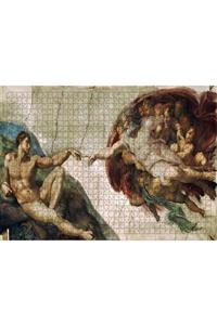 Oyuncak Filesi Ahşap 1000 Parça Puzzle Michelangelo Ademin Yaratılışı Ahşap Alt Taban Ve Çerçeveli 68 X 48 X 6 Cm