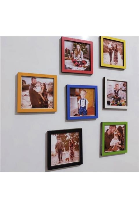 Dekormarket Fotoğraf Çerçevesi Renkli 7 Adet 9 Cm