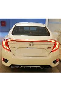 autogp Honda Civic Fc5 Stop Lambası 3 Parça Led Spoiler Full Kırmızı