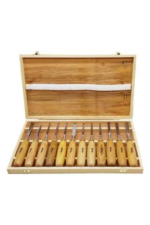 Rox Wood 12 Parça Oyma Seti Ahşap Kutulu