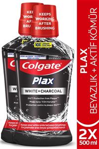 Colgate Plax Beyazlık + Aktif Kömür Beyazlatıcı Ağız Bakım Suyu 500 Ml X 2 Adet