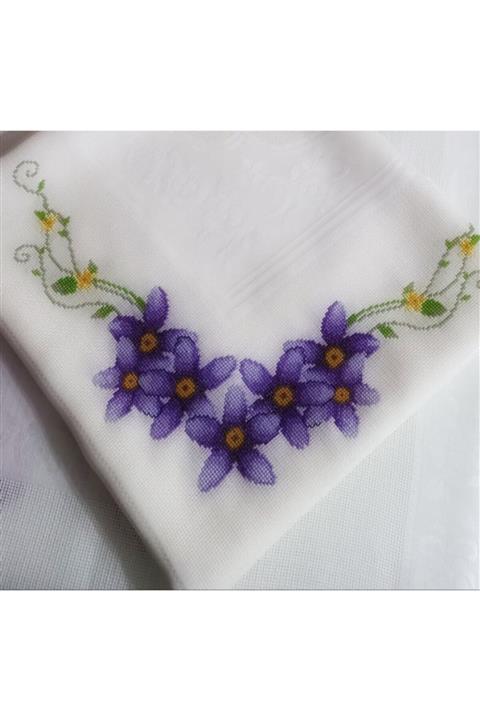 hamecura ayşe kosif Sude Krem Rengi Etamin-kanaviçe Bohça Kit