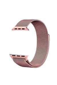 Apple Watch 7 Kordon 45mm Mıknatıslı Metal Tel Örgü Işlemeli Metal Krd-01 Model