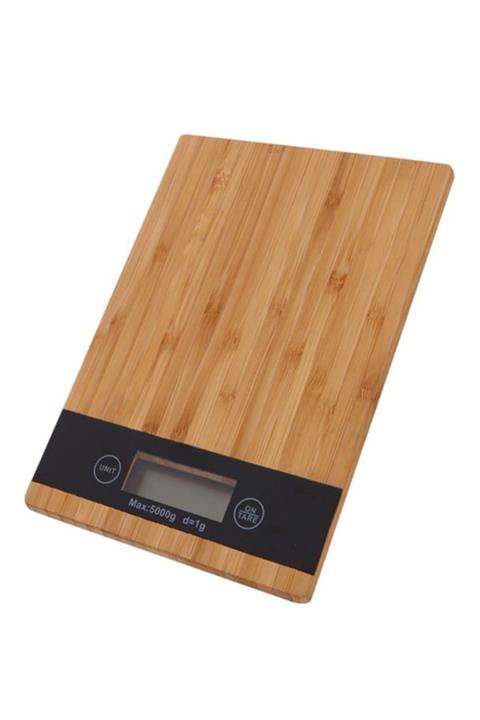 QNİAY Bambu Desenli 1 Gr-5 Kg A Kalite Lüks Dijital Ekranlı Ahşap Hassas Elektronik Mutfak Terazisi