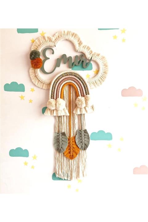 Montessori Çocuk Ve Bebek Odası Bulut Makrome Duvar Süsü