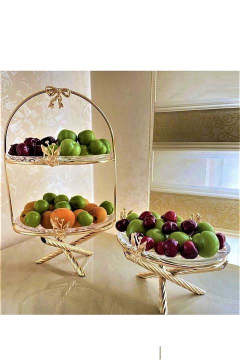 CAŞ DEKORASYON 2'li Cam Servis Sunum Seti