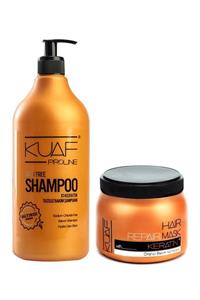 Kuaf Tuzsuz Şampuan 1 L Keratin Saç Maskesi 500 ml