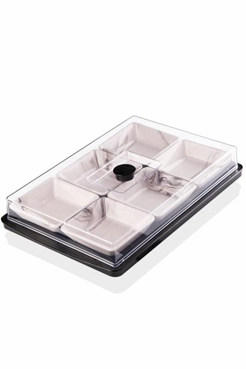 BUENOS 6 Parça Kapaklı Seramik Kahvaltılık