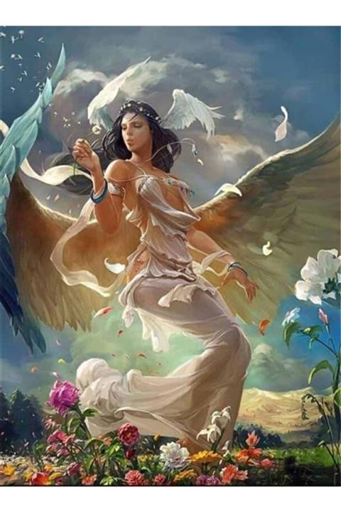 MARCEL SANAT Peri Serisi Elmas Mozaik Tablo 43x58 cm