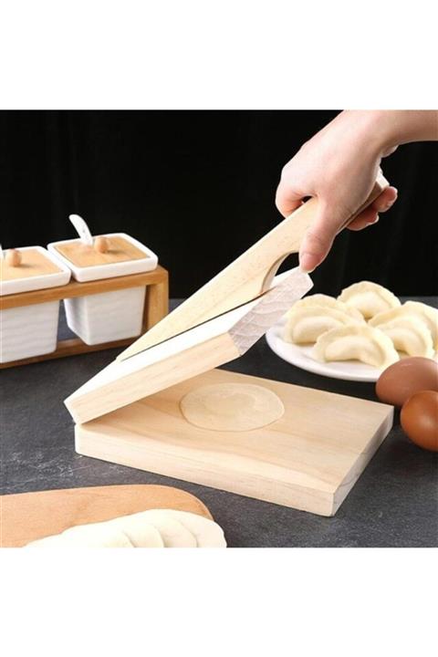 MEHAX Pratik Ahşap Hamur Açma Aparatı Hamur Presleme Aparatı Hamur Açıcı