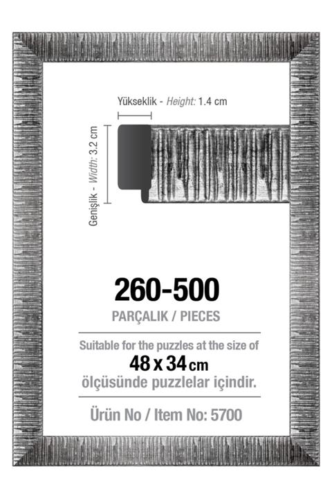 Art Puzzle 500'lük Gümüş 48 X 34 Cm (30 Mm) Puzzle Çerçevesi