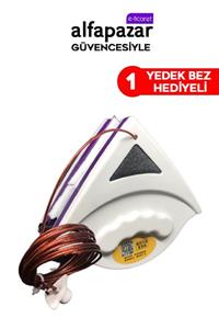 alfapazar eticaret Çift Taraflı Mıknatıslı Cam Sileceği 18-30mm + 12 Yedek Bez