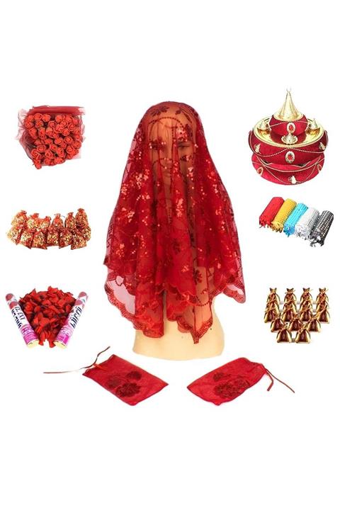 Aker Hediyelik 570 Parça Kına Gecesi Malzemesi Seti Osmanlı Bordo