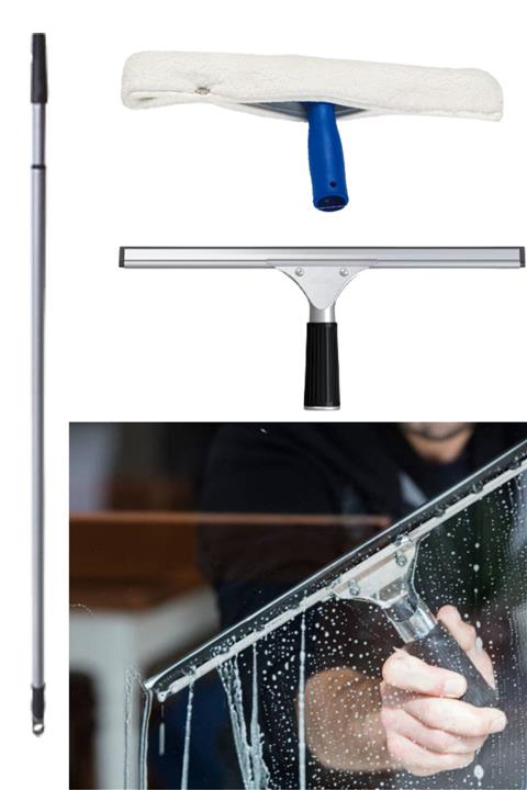 İhtiyaç Limanı Metal Cam Çekpas Çek Çek 35 Cm Mikrofiber Peluş Teleskobik Uzatmalı Sap 3 Mt Camsil Seti