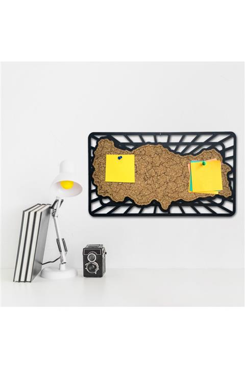 standarts Türkiye Haritalı Dekoratif Mantar Pano - Büyük