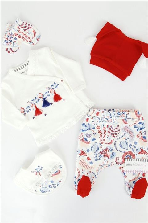 İmaj Beyaz Laleli Kız Bebek 5li Hastane Çıkışı