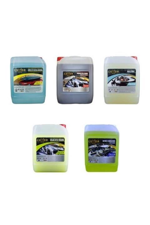 Luxor Kimya 5kg Muhteşem Oto Bakım Ve Yıkama 5li Set Güneş,fırçasız,hızlı Cila,cilalı Yıkama,detay
