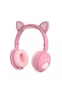 MASTEK Full Rgb Işıklı Pembe Kedi Kulak Bluetooth 5.0 Wıreless Kulaklık