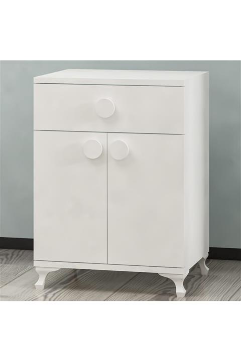 Garaj Home Yıldız Kapaklı Komodin- Beyaz