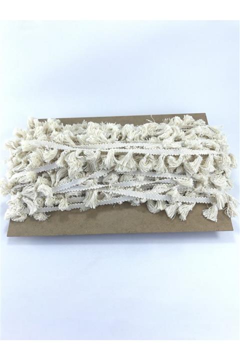 Hobigram Krem Pamuk Saçak Püskül