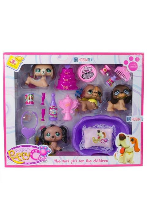 Hobtoys Neşeli Minişler 17 Parça 4 Figürlü Oyuncak Seti