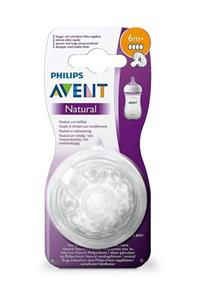 Philips Avent Natural Biberon Emziği Hızlı Akış 6m+ 4numara 3 Delikli Scf 044/27