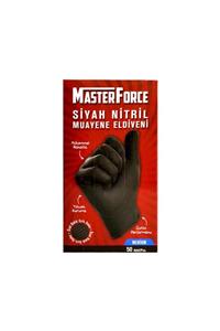 MasterForce Master Force Balık Sırtı Nitril Eldiven (M BEDEN) 50'li Siyah