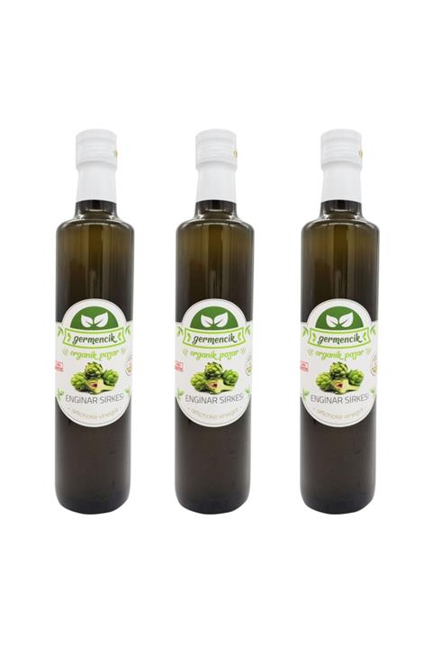 Germencik Organik Enginar Sirkesi Paketi (3x500ml) Doğal Fermantasyon -