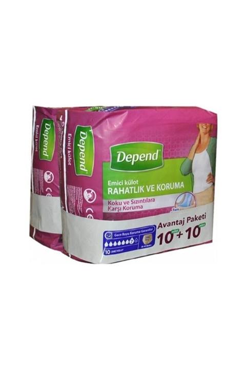 Depend Kadın Orta Emici Külot 10+10 Avantaj Paket