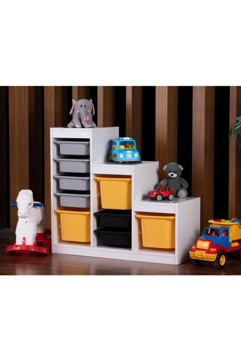 Vip Home Ahşap Plastik Çekmeceli Komodin Çok Amaçlı Eşya Malzeme Dolabı Vps-01