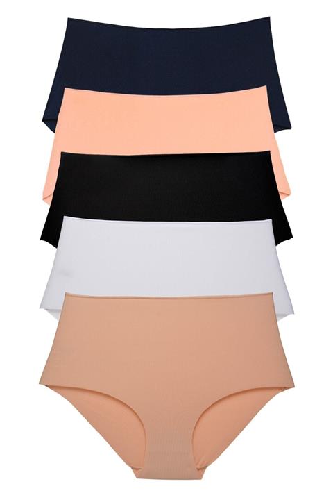 Alaturka Sensu Kadın Yüksek Bel Lazer Kesim Karışık Renk 5 Li Paket