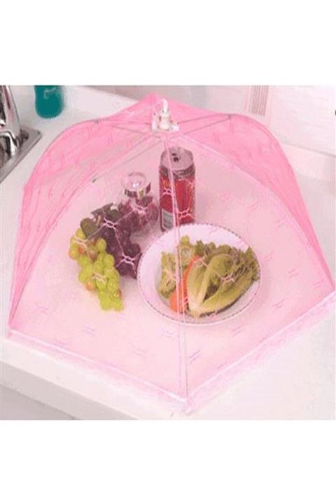 epazzar Yiyecek Yemek Sineklik Gıda Koruma Şemsiyesi Tül Aparat Pembe 4 Adet Büyük Boy 60 Cm