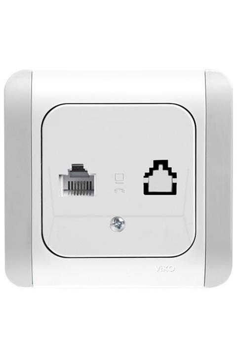 VİKO Kardelen Tekli Nümeriscat 3 Telefon Prizi Gri Kordonlu