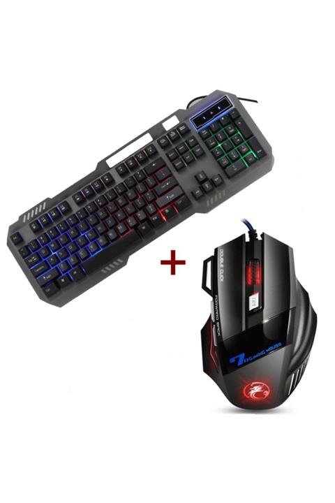 Reidan Oyuncu Klavye Mouse Fare Seti 2li Klavye Fare Rampage Gaming Set Lazerli Yüksek Dpi X7 Mouse