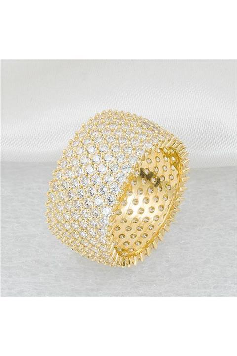 Bilezikci 7 Sıralı Taşlı 14 Ayar Altın Tamtur Alyans