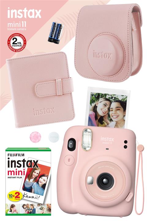 Fujifilm Instax Mini 11 Pembe Fotoğraf Makinesi Ve Kare Albümlü Hediye Seti 11