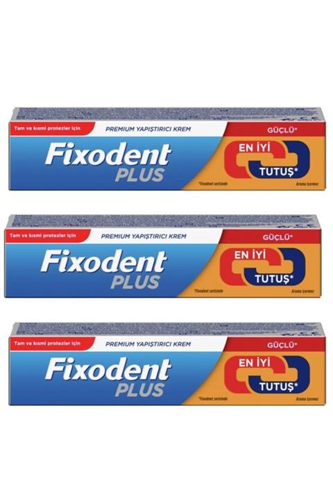 Fixodent Fıxodent Plus 40 G Diş Protez Yapıştırıcı Krem 3'lü Paket