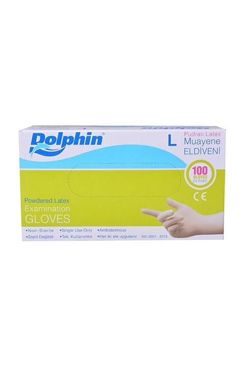 Dolphin Cerrahi Eldiven Pudralı Latex L 100 Lü