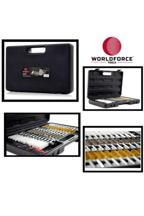 WORLDFORCE TOOLS Worldforce 38 Parça Enjektör Kanal Temizleme Fırça Seti Tüm Motorlu Araçlara Uyumlu