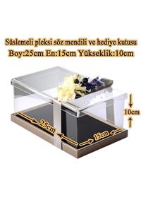 EFOR PLEKSİ KUTU Söz Nişan Mendil Kutusu -özel Hediyelik Kutu-ölçüler 25 Cm X15 Cm X 10 Cm