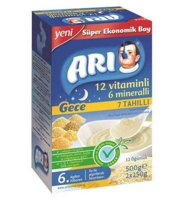 Arı Mama Gece 12 Vitaminli 6 Mineralli Sütlü 7 Tahıllı Pirinç Unu 500 gr