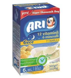 Arı Mama Gece 12 Vitaminli 6 Mineralli Sütlü 7 Tahıllı Pirinç Unu 500 gr