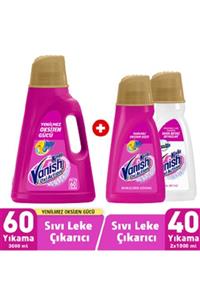 Vanish Kosla Gold Çamaşır Leke Çıkarıcı Sıvı Pembe 3000ml-1000 ml+1000 ml Renkliler ve Beyazlar İçin