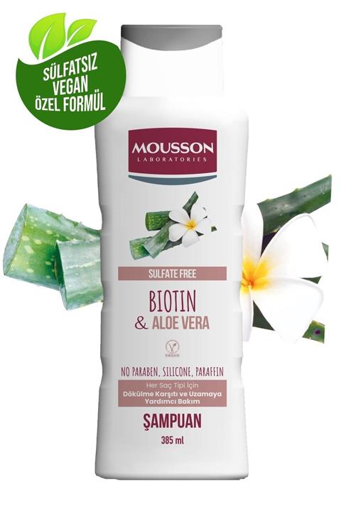 Mousson Biotin Ve Aloe Vera Içeren Dökulme Karşıtı Ve Uzamaya Yardımcı Sülfatsız Şampuan 385 ml