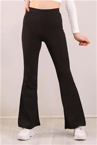 azra fashion Bayan Ispanyol Paça Tayt - Siyah - S