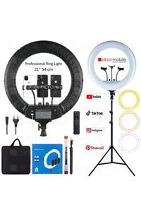 AktarMobile Ring Light Led Işık Halkası 21’’ 54 Cm Profesyonel Stüdyo Işığı Ve 210 Cm Monopod+taşıma Çantası