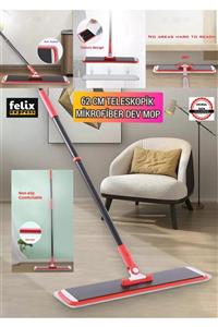 felix express 1 Yedekli 62 Cm Mikrofiber Bezli Dev Silecek Mop Fayans Cam Temizleme